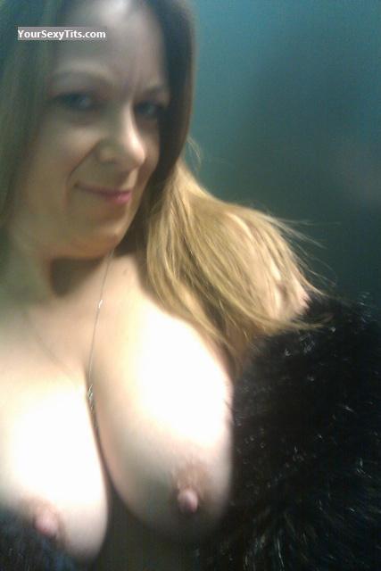 Tit Flash: My Small Tits (Selfie) - Topless Boo77 from United States